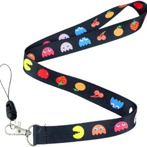 PacMan Pac Man Lanyard Keychain Holder ID Badge Holder